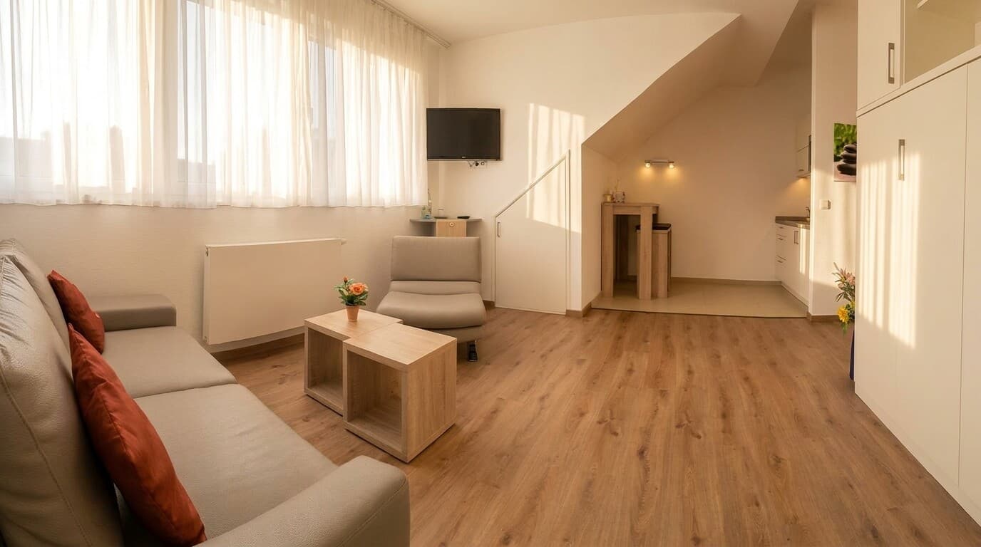 Appartement & Projektwohnung im Garten Hotel Bonn-Beuel — wohnen auf zeit mit küche